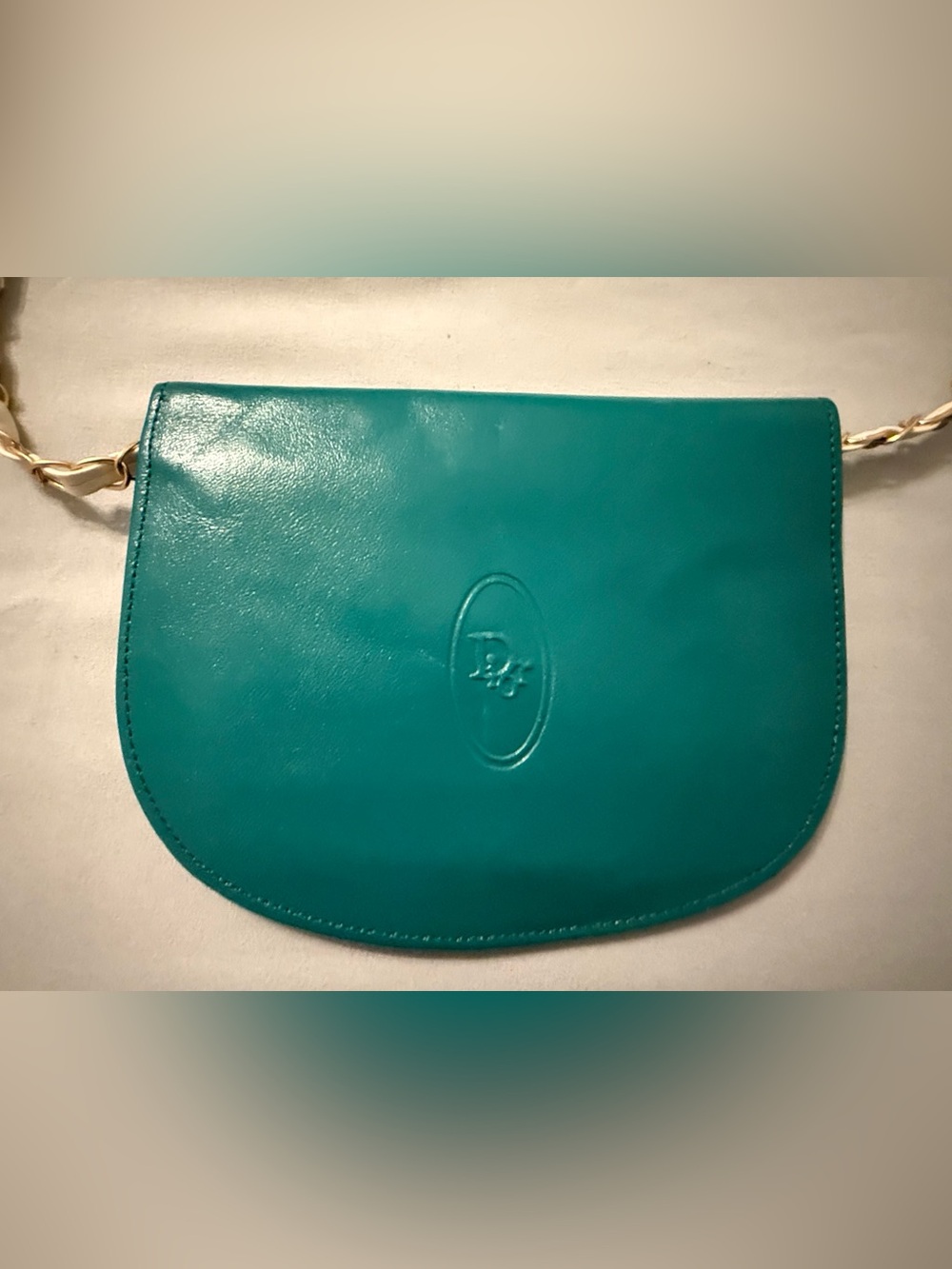 Dior Teal Leather Pouch Wallet